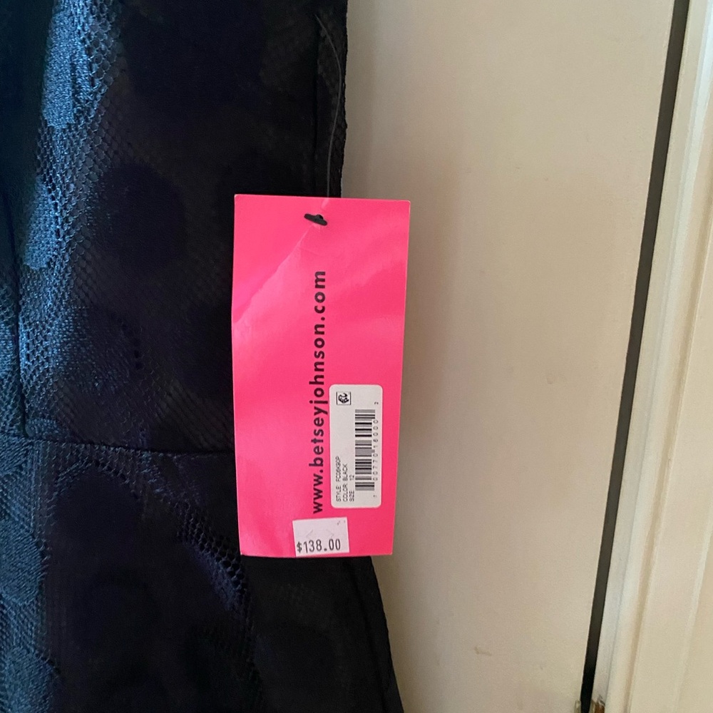Betsey Johnson Black Mesh Polka Dot Mini Dress - Picture 6 of 8
